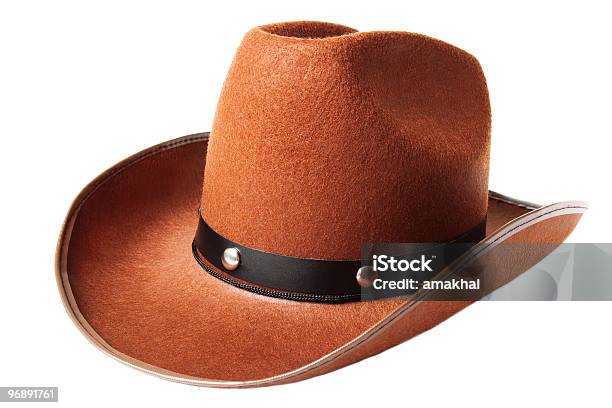 Foto de Chapéu De Cowboy e mais fotos de stock de Chapéu de Cowboy - Chapéu de Cowboy, Fundo Branco, Chapéu