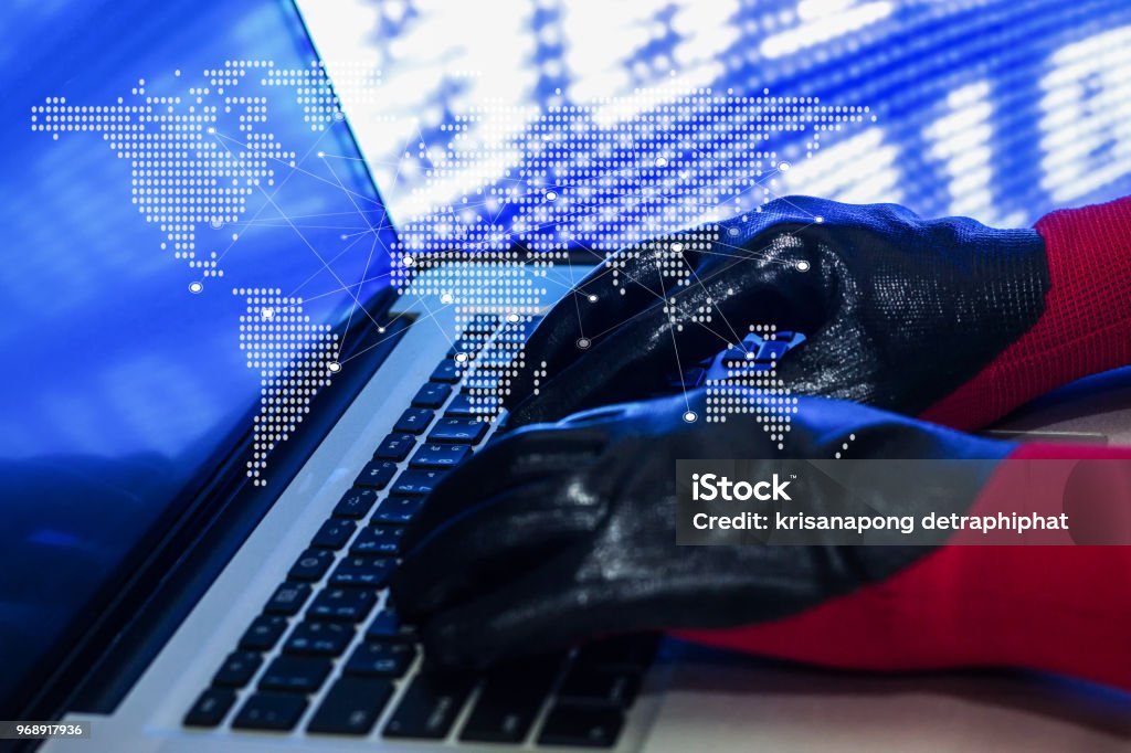 Programmer Or Computer Hacker Typing Code On Laptop Keyboard Stock ...