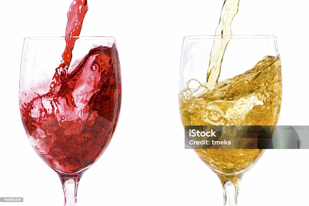 Czerwone i białe wino - Zbiór zdjęć royalty-free (Nalewać)
