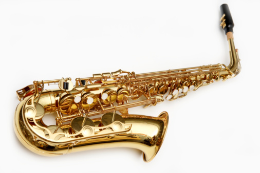 Saxophone isolated over white background