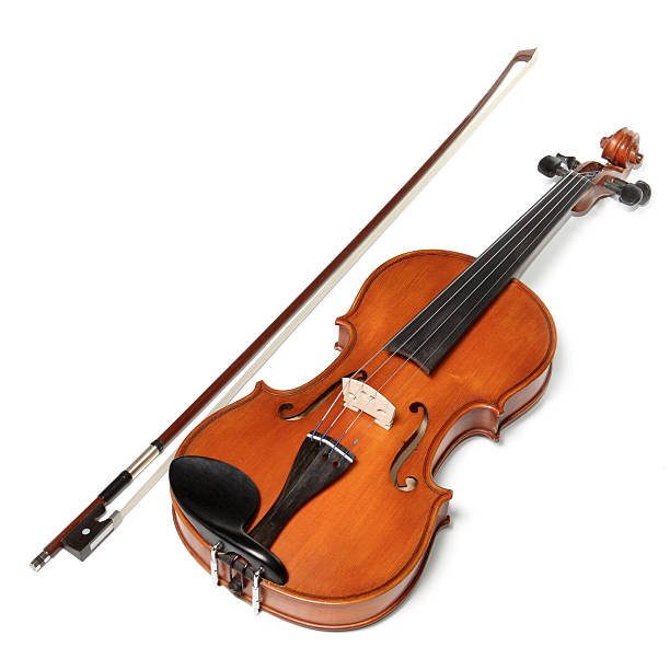 Violins on white background. The Hard light. stock photo