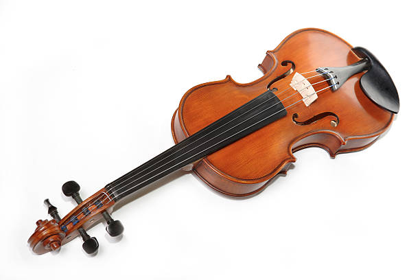 Violins on white background. The Hard light. stock photo