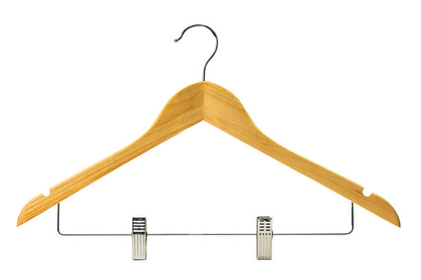 istock Wooden clothes hanger isolated 968924176