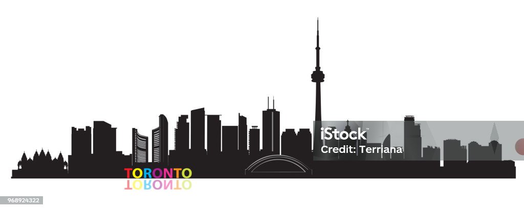 Canada city skyline. Toronto landmarks cityscape view. Travel  background. Tourism concept with modern buildings Toronto stock vector