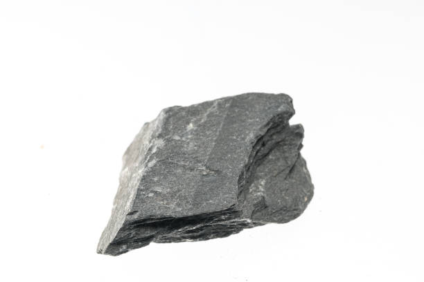 slate mineral sample studio shot with white background stock photo