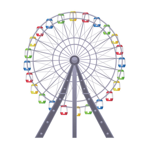 istock Ferris big observation rotating wheel with multiple passenger-carrying cars 968935894