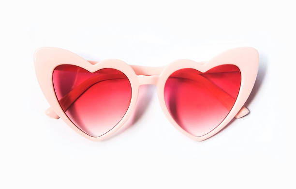 istock Pink heart shape sunglasses 968936160