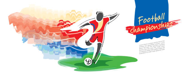 istock Football championship vector. Artistic figurative soccer character. 968938820