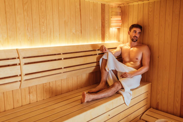 istock The sauna lets his worries slip away 968940106