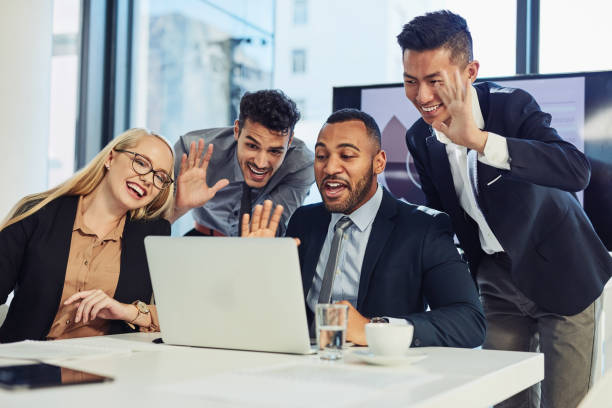 istock Gathered around the table for meeting around the globe 968943432