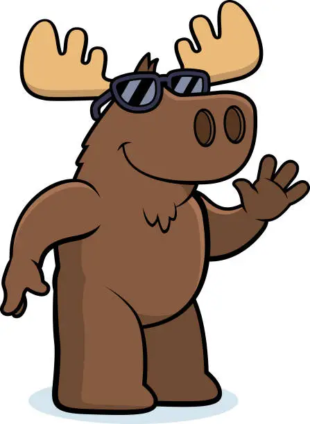 Vector illustration of Cartoon Moose Sunglasses