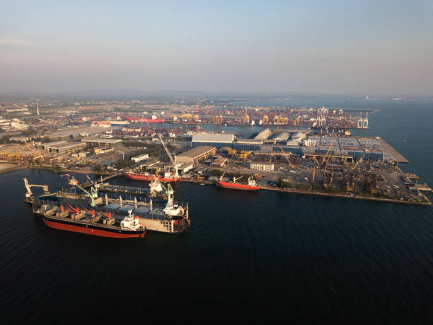 istock Logistics and transportation of Container Cargo ship for Export in Asia. 968972380