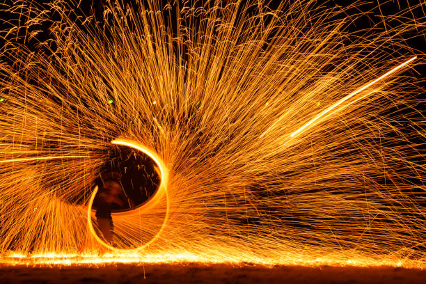 istock Circle Fireshow at beach, Koh Lanta, Thailand 968989980