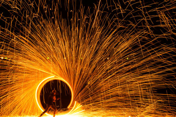 istock Circle Fireshow at beach, Koh Lanta, Thailand 968990226