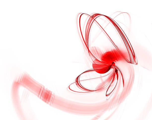 Abstract red design with smoke and lines stock photo