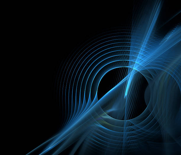 Abstract fractal design with sound waves in blue stock photo