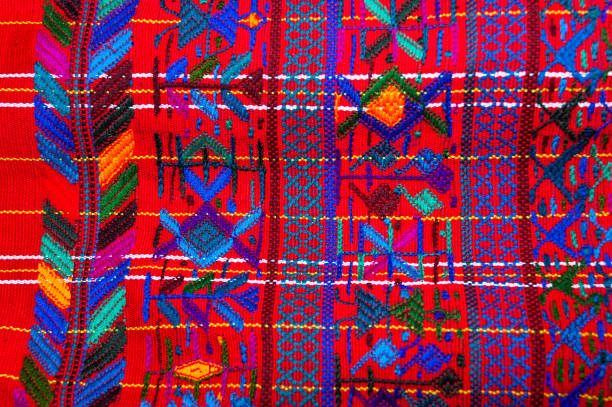 handmade traditional guatemalan design, central america. - bedding merchandise market textile imagens e fotografias de stock