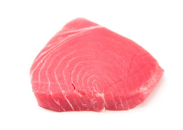 istock Fresh Raw Tuna Loin on a White Background 969010192