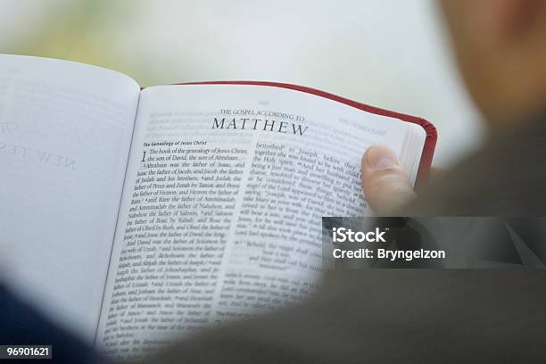 Couple Reading Bible Stock Photo - Download Image Now - Adult, Autumn, Bible