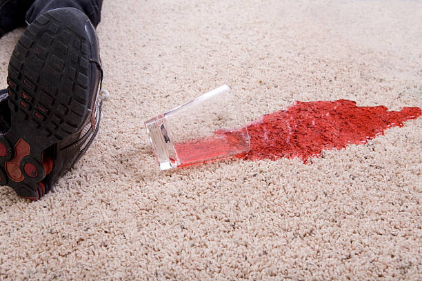 Juice Spilled on Carpeting stock photo