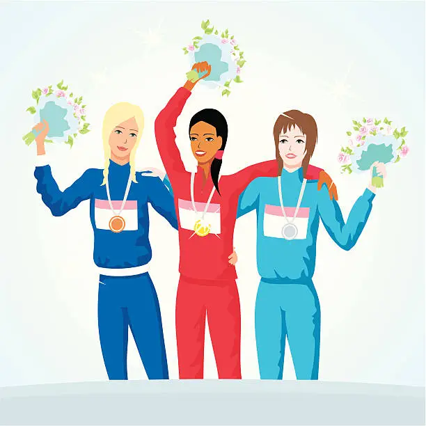 Vector illustration of Rewarding of winners