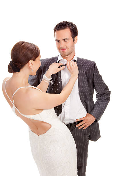 istock fashion couple, studio shot on white 96902358