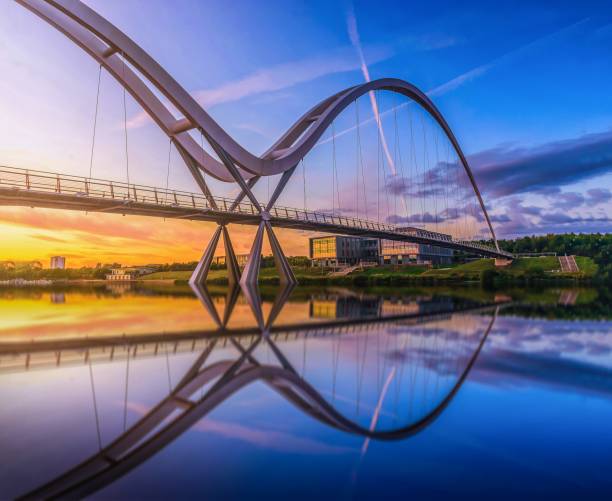 istock Infinity Bridge at sunset In Stockton-on-Tees, UK 969027958