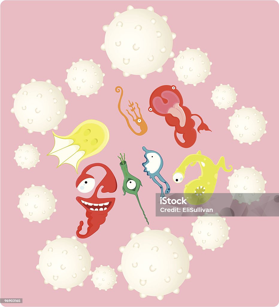 Système immunitaire humain - clipart vectoriel de Globules blancs libre de droits