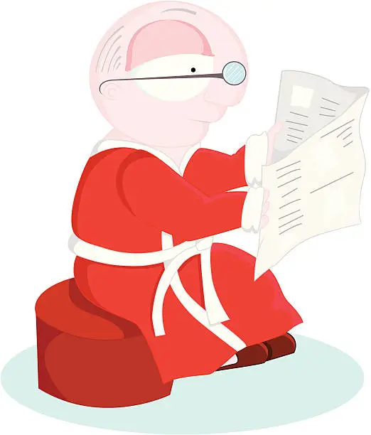 Vector illustration of reading the newspaper