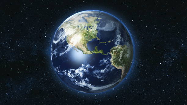 istock Realistic Earth Planet against the the star sky 969038386