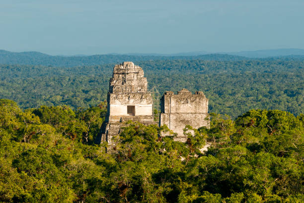 istock Tikal, Gran Jaguar or temple 1, Mayan pyramid complex in Guatemala, Its construction was under the mandate of Hasaw Cha'an Kawil or Ah Cacao (682-721 d.c.) 969039954