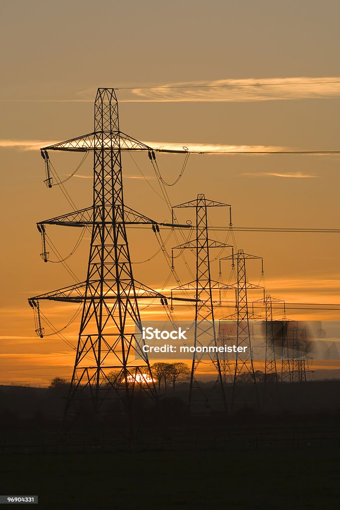 power Sonnenuntergang - Lizenzfrei Abenddämmerung Stock-Foto