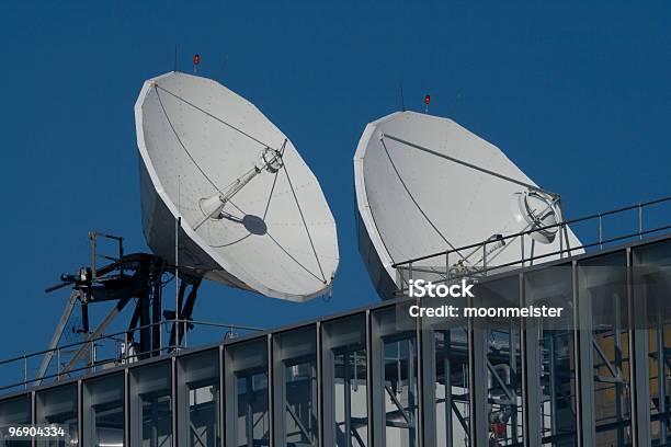 Broadcast Dishes Stock Photo - Download Image Now - Antenna - Aerial, Blue, Bowl