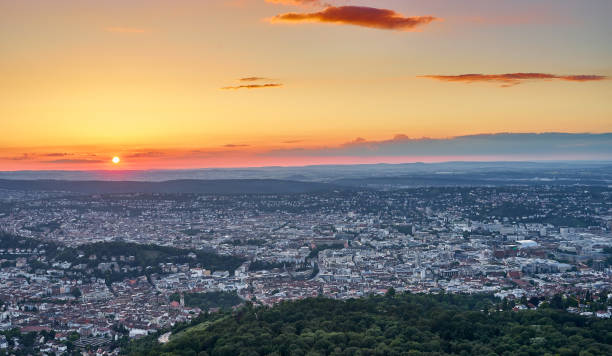 istock Sunset over Stuttgart City in Germany 969048366