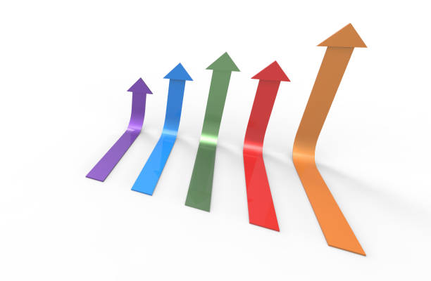 istock Colorful arrow. Growing business concept.3D rendering. 969048876