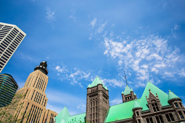 istock Low angle view of skyscrapers and buildings 969058424