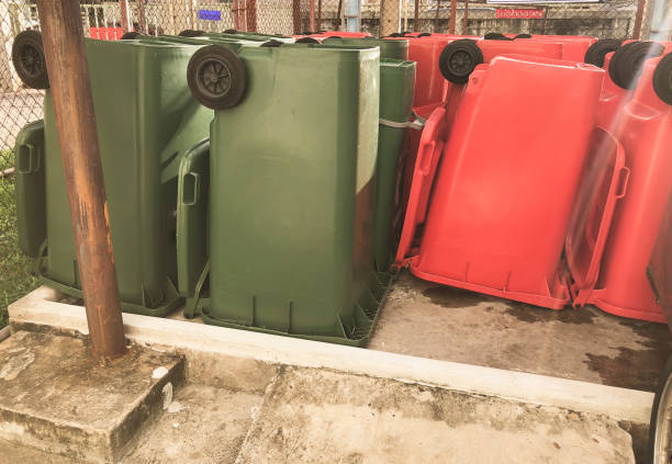 istock Green, red bins , Recycling bins , Public trash 969066196