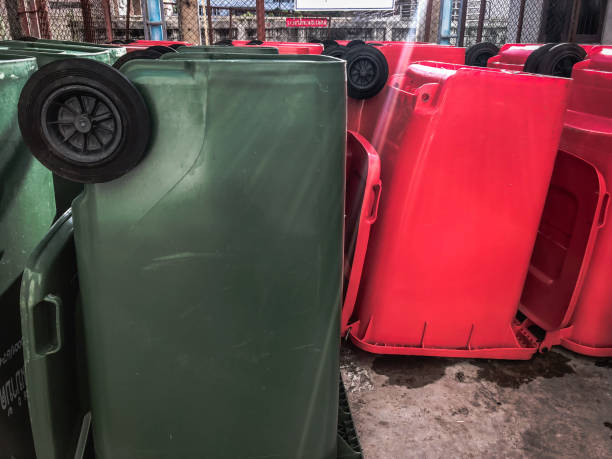 istock Green, red bins , Recycling bins , Public trash 969076768