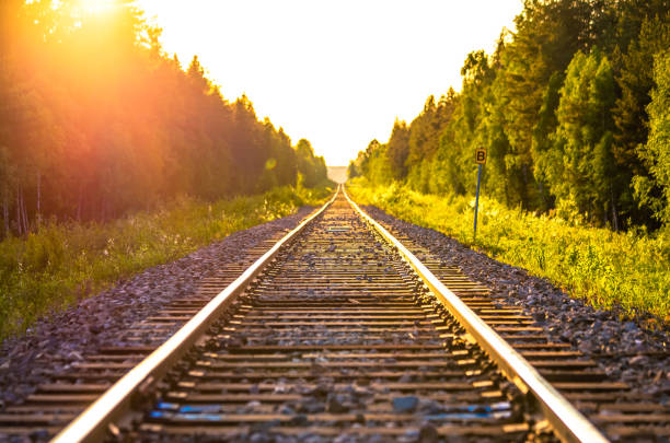 istock Summer railway view from Kajaani, Finland. 969077028
