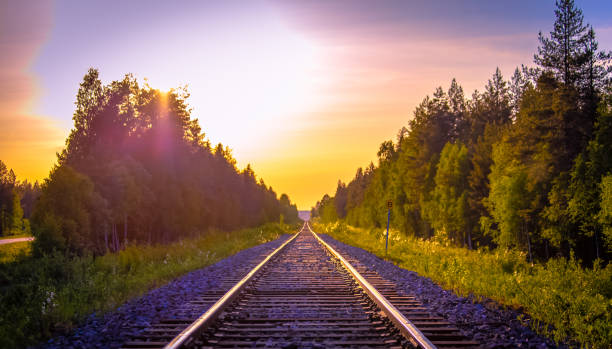istock Summer railway view from Kajaani, Finland. 969077032