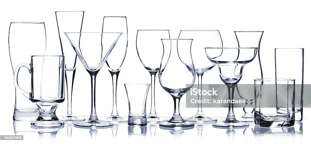 Serie vetro-tutti i bicchieri da Cocktail - Foto stock royalty-free di Bicchiere