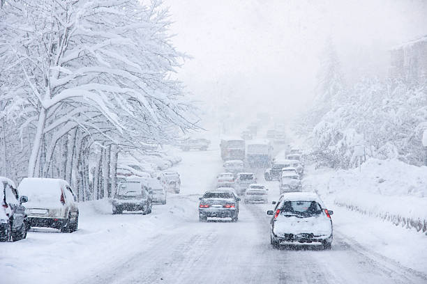 snowstorm stock photo