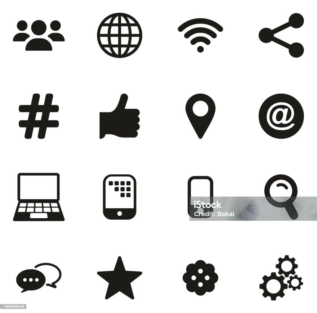 Digital Advertising Icons This image is a vector illustration and can be scaled to any size without loss of resolution. Icon Symbol stock vector