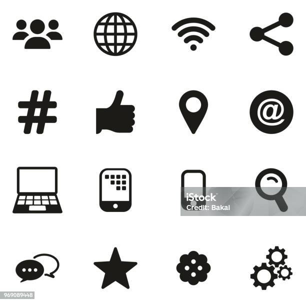 Digital Advertising Icons Stock Illustration - Download Image Now - Icon Symbol, Globe - Navigational Equipment, Sharing