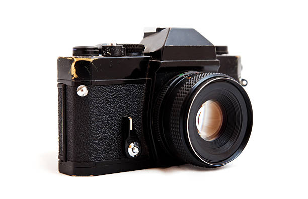 istock Vintage SLR camera isolated on white 96909332