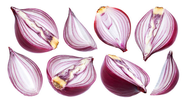 istock Red sliced onion isolated on white background. Collection 969103068