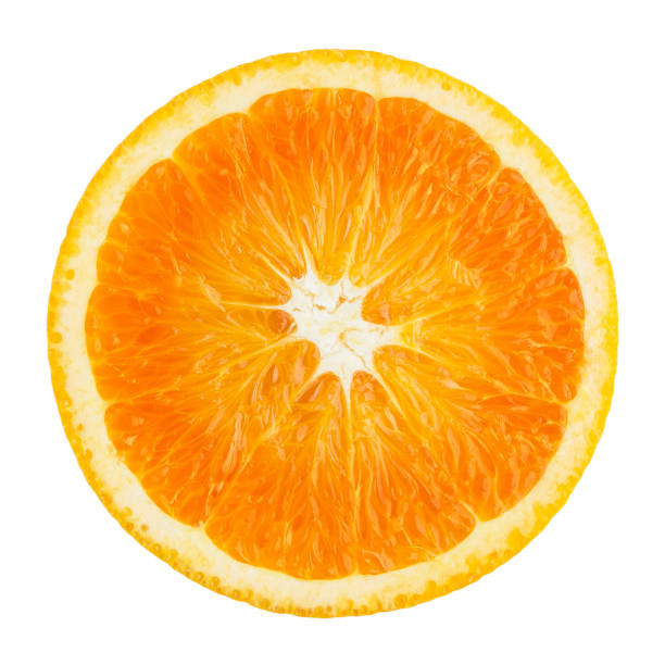 istock Seamless pattern with tropical fruit. Slice of fresh orange isolated on white background. 969104078