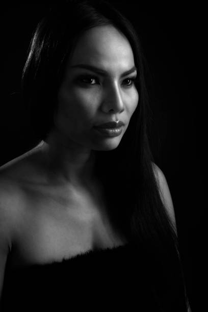 istock Portrait beautiful face young woman lonely. 969112080