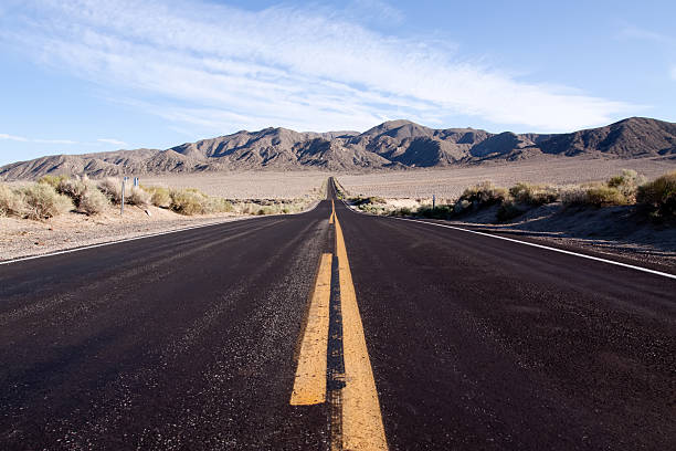 istock Long stretch of desert road 96911425