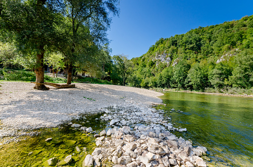 Kolpa river in Pobrezje (Adlesici), Bela Krajina (White Carniola) region in Slovenia, Europe.